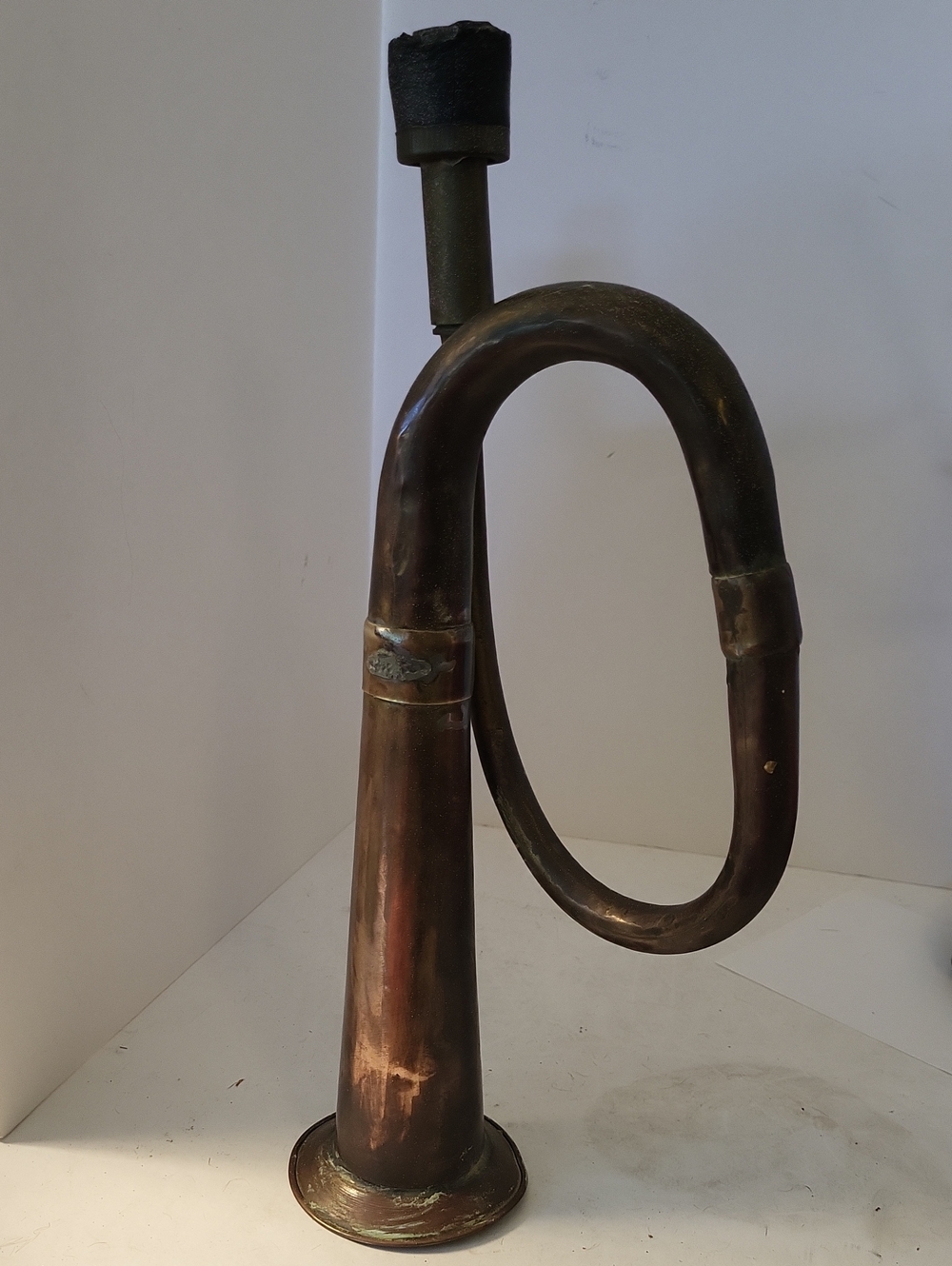 Early 1900s Antique Brass Bugle Car Horn- As Is 13"